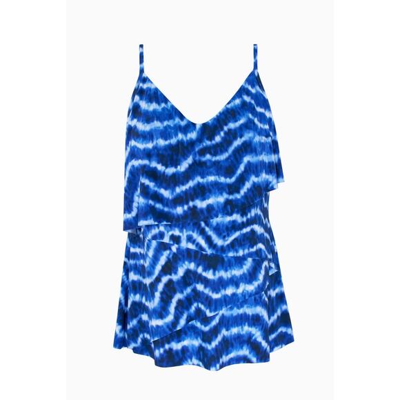 Miraclesuit Blue New Wave Chloe Layered Tankini 10 NWT - Picture 3 of 3
